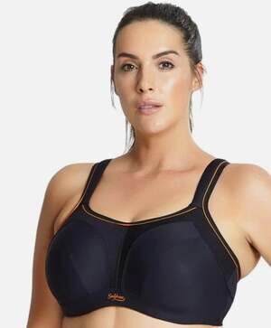 Sculptresse by Panache Sports Bra 40G Black Orange High Impact Underwire 9441